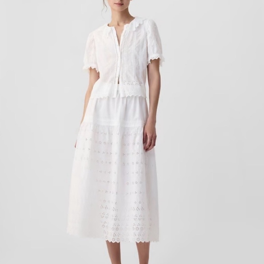 Gap x Doen White Short Sleeve Blouse - NWT - size L